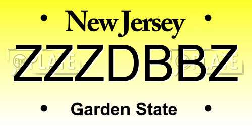 ZZZDBBZ New Jersey License Plate