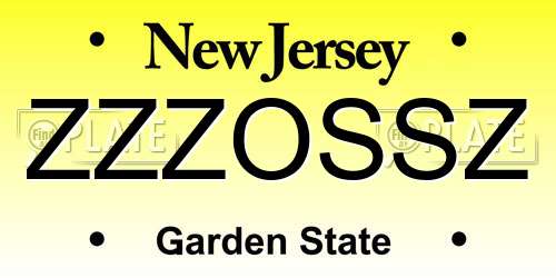 ZZZOSSZ New Jersey License Plate