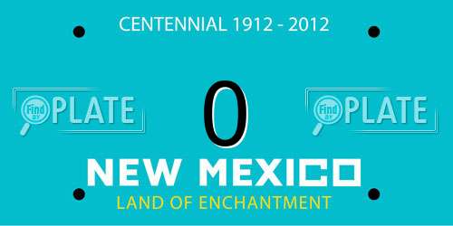 0 New Mexico License Plate