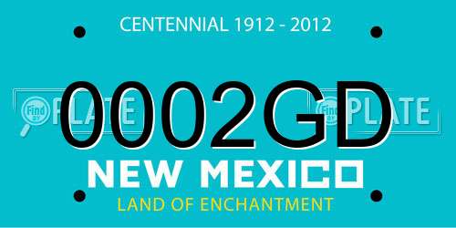 0002GD New Mexico License Plate