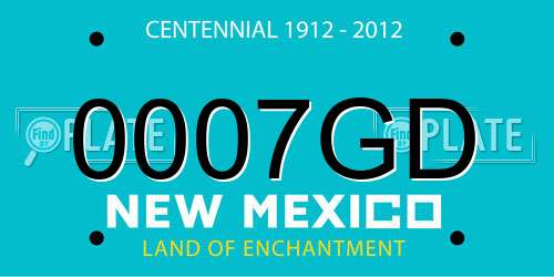 0007GD New Mexico License Plate