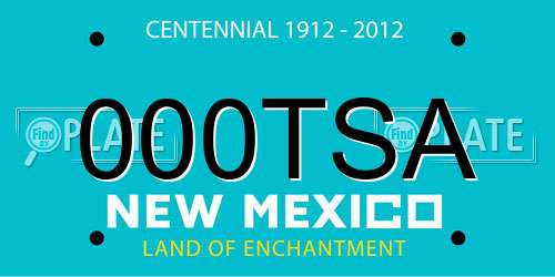 000TSA New Mexico License Plate