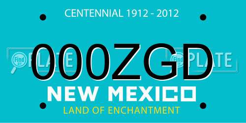 000ZGD New Mexico License Plate