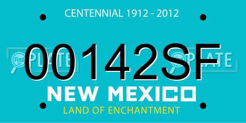 00142SF New Mexico License Plate
