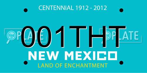 001THT New Mexico License Plate