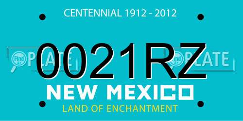 0021RZ New Mexico License Plate