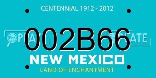 002B66 New Mexico License Plate