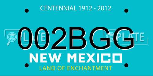 002BGG New Mexico License Plate