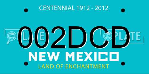 002DCD New Mexico License Plate