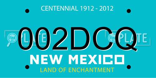 002DCQ New Mexico License Plate
