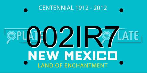 002IR7 New Mexico License Plate