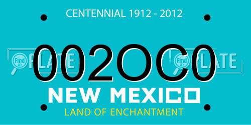 002OC0 New Mexico License Plate