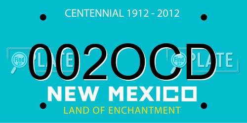002OCD New Mexico License Plate