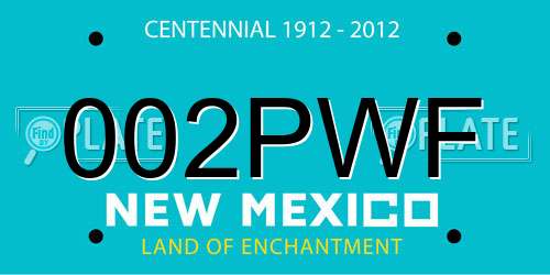 002PWF New Mexico License Plate