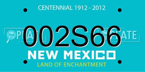 002S66 New Mexico License Plate