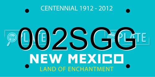 002SGG New Mexico License Plate