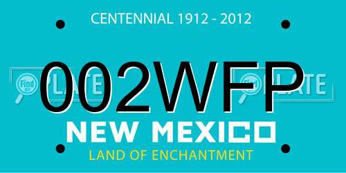 002WFP New Mexico License Plate