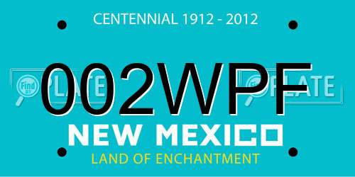 002WPF New Mexico License Plate