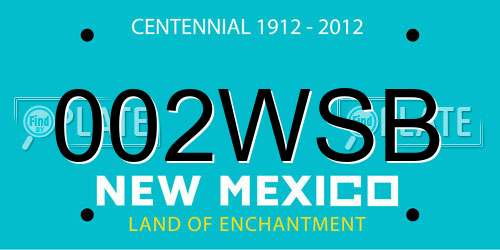 002WSB New Mexico License Plate