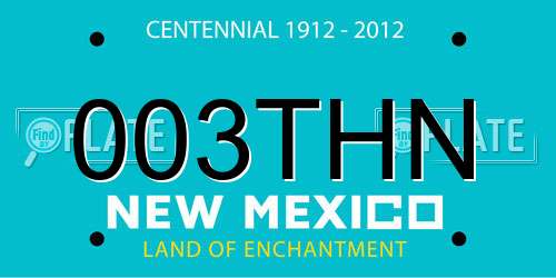 003THN New Mexico License Plate
