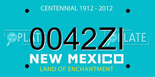 0042ZI New Mexico License Plate