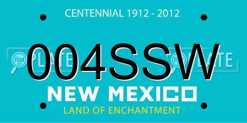 004SSW New Mexico License Plate