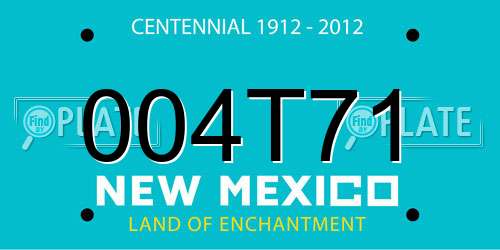 004T71 New Mexico License Plate