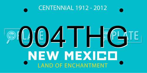 004THG New Mexico License Plate