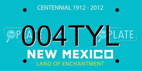 004TYL New Mexico License Plate