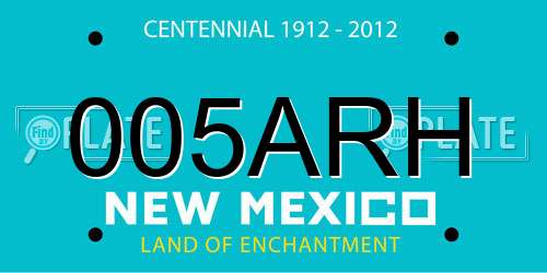 005ARH New Mexico License Plate
