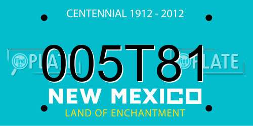 005T81 New Mexico License Plate