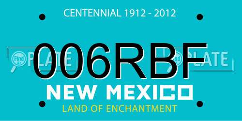 006RBF New Mexico License Plate