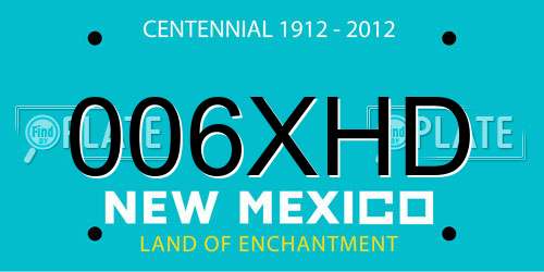 006XHD New Mexico License Plate