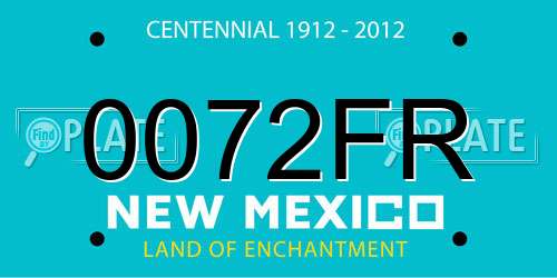 0072FR New Mexico License Plate