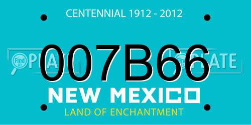 007B66 New Mexico License Plate
