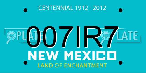 007IR7 New Mexico License Plate