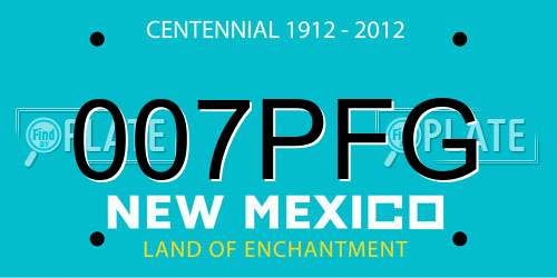 007PFG New Mexico License Plate