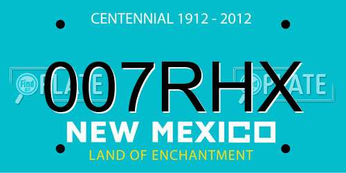 007RHX New Mexico License Plate