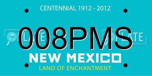 008PMS New Mexico License Plate