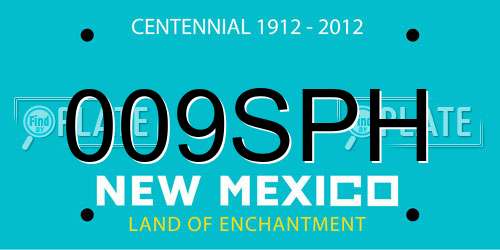 009SPH New Mexico License Plate
