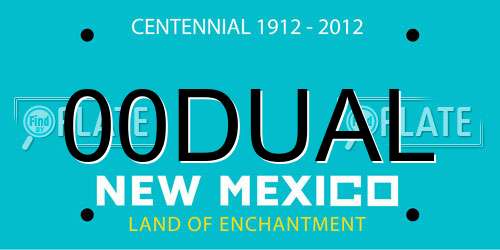 00DUAL New Mexico License Plate