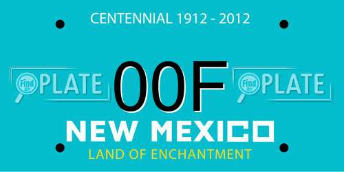 00F New Mexico License Plate