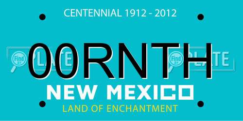 00RNTH New Mexico License Plate