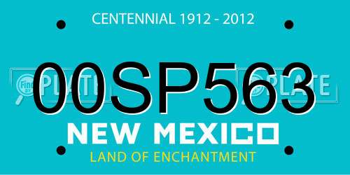 00SP563 New Mexico License Plate