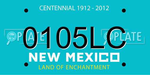 0105LC New Mexico License Plate