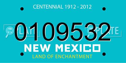 0109532 New Mexico License Plate