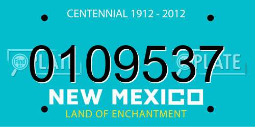 0109537 New Mexico License Plate