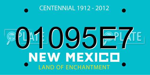 01095E7 New Mexico License Plate