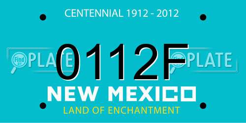 0112F New Mexico License Plate