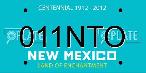 011NTO New Mexico License Plate